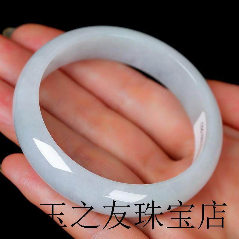 冰糯种老坑缅甸翡翠色手镯高端冰种阳绿飘花阳绿玉镯子白月光手镯