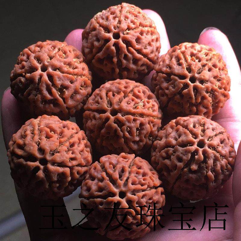 高端尼泊尔金刚菩提菩提手串菩提子原籽爆满肉红黄皮文玩佛珠手链