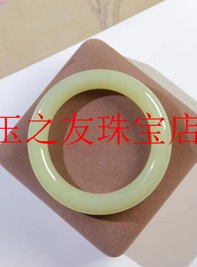 高端新疆若羌黄玉圆条手镯和田玉黄口料鸡油黄玉镯子女款饰品处理