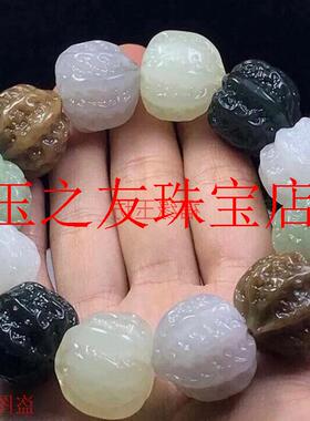 新款新疆和田玉核桃手串招财旺夫多宝手串五色手串时尚百搭小众款