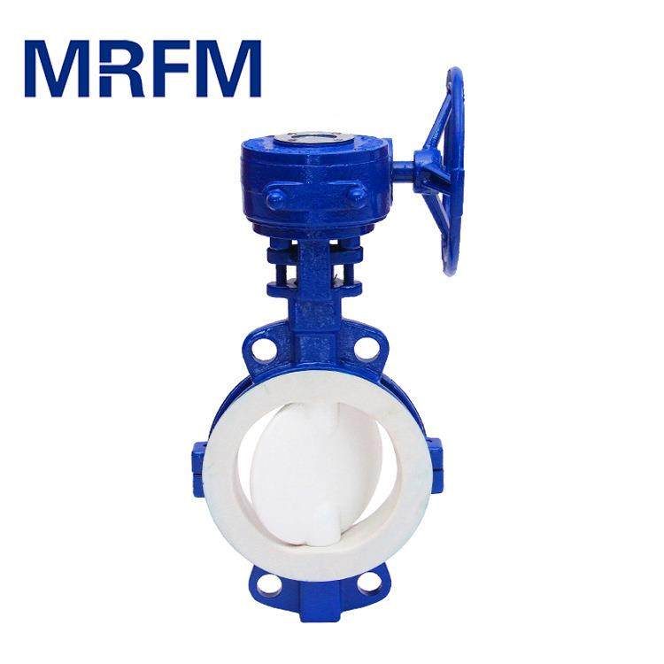 厂家供应D371F46-16C铸钢法兰蝶阀手动涡轮对夹衬氟蝶阀