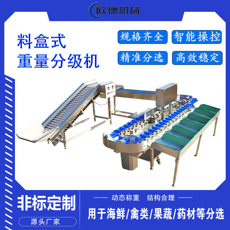 整鸭称重分拣流水线  猪蹄猪肘料盒重量分选机  海鲜生蚝分选设备,清洗/食品/商业设备,选果机/分选机,淘宝优惠券,粉丝福利购,淘宝优惠卷