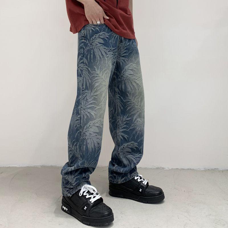 美式高街潮牌牛仔裤宽松直筒