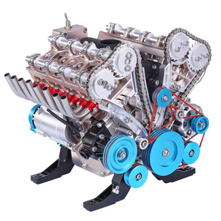 发动机模型土星文化金属拼装V8四12缸组装可发动迷你汽车引擎玩具