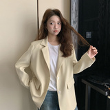 黄色高级感西装外套女2025春秋新款韩版宽松小个子通勤休闲小西服，女装西装，浙宝007A（原150A)