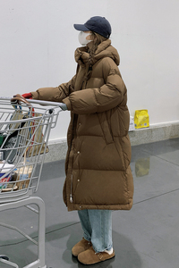现货！咖色中长款羽绒服90白鸭绒150A-8809-P315-K448图片