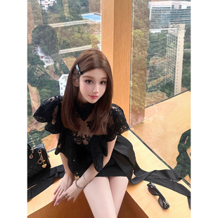 本两色蕾丝立领法式 chicbyrr 26ss高版 mann 上衣 Zimmer