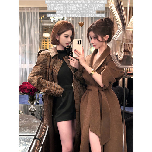 chicbyrr【Bonjour Lilli】90%绵羊毛加yak hair两色长款大衣