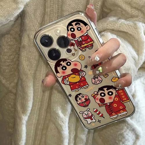 新年小新iPhone15手机壳xr保护6套mini男女16全包xs有趣se2防摔7 8plus新款苹果14pro max个性13创意12搞怪11