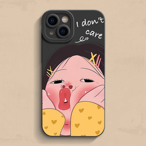 嘟嘟女适用iPhone15手机壳苹果14pro max个性13创意12搞怪11有趣se3/2防摔7/8plus新款xr保护6套mini男女6s