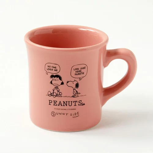 日本代购日本购史努比查理复古卡通陶瓷马克杯280ml