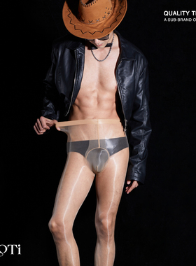 AMOTi 缇 心灵感触 -翩 [风范]男士极光油亮丝滑超薄T裆连裤袜