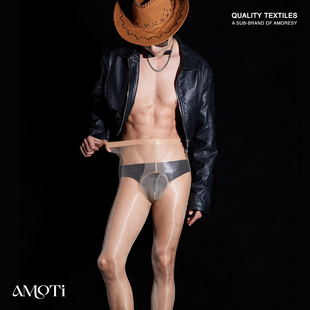 AMOTi 缇 心灵感触 -翩 [风范]男士极光油亮丝滑超薄T裆连裤袜