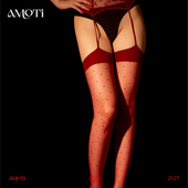 缇 复古性感美腿薄款 心灵感触 连体吊带 波点丝袜红色 魍 AMOTi