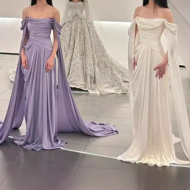 日本品质法式轻奢小众抹胸连衣裙女2025夏季新娘结婚晨袍礼服长款