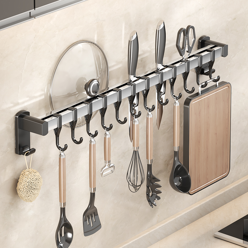 吸盘厨房挂钩挂杆免打孔