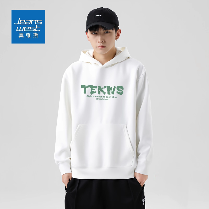 真维斯四季款清仓连帽卫衣休闲百搭男女款情侣装套头卫衣外套2