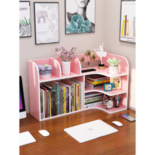 写字台上放的书架拐角置物架简单桌面学习桌上的置书架台面小层架