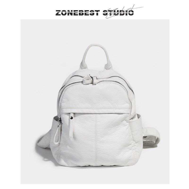 柔软水洗皮双肩包2025春夏新款休闲时尚女士防水背包百搭潮流书包,箱包皮具/热销女包/男包,双肩背包,淘宝优惠券,粉丝福利购,淘宝优惠卷