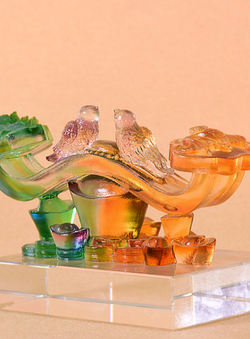 琉璃脱蜡烧制客厅玄关桌面家居祝福装饰摆件商务馈赠乔迁婚庆礼品