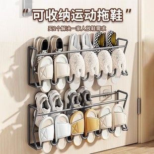 挂在门上的鞋架不占空间挂壁式入户门后悬挂免打孔挂墙上收纳神器