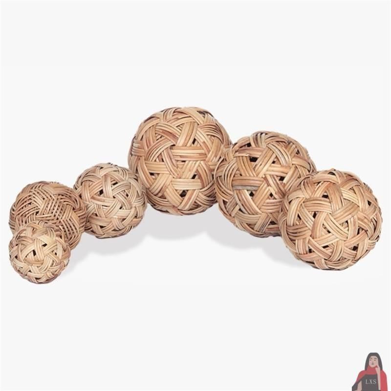 手工编织蹴鞠球天然制作藤球A竹篾绣球道具装饰工艺品古代足球