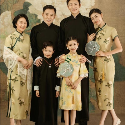 拍摄服装中式全家福亲子套装租赁