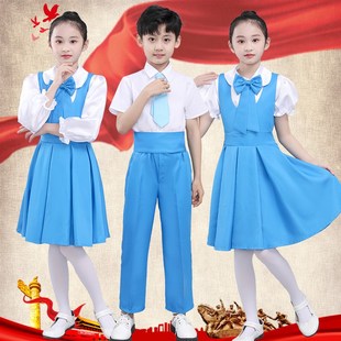 儿童大合唱团演出服女童初中小学生童声集体歌咏朗诵红歌比赛服装