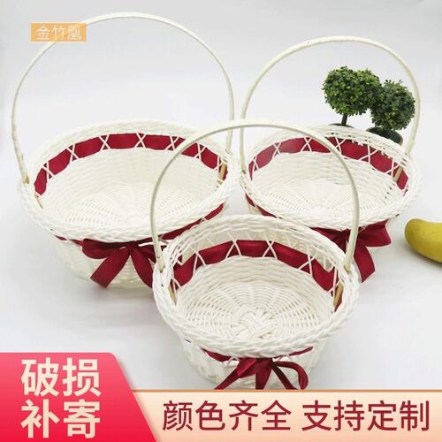 婚礼花篮装饰品伴手礼篮子婚庆用品家用摆N件篮花童舞蹈糖果篮子