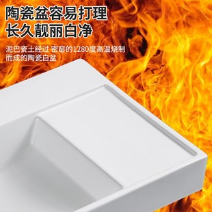 厚邊盆陶瓷一體盆單盆q臺(tái)盆洗手盆一體式 臺(tái)面洗漱臺(tái)洗臉盆左盆加