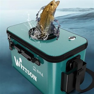 装活鱼虾袋大号水箱带增氧泵活鱼箱活鱼桶鱼篓放生桶W活鱼护桶钓