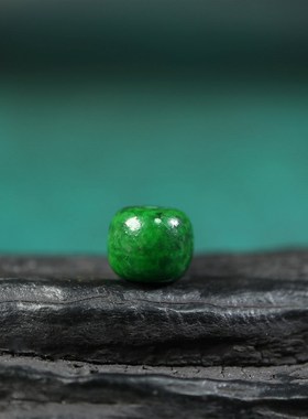 8mm翠绿色料器琉璃桶珠配珠藏式文玩佛珠手串多宝diy散珠配饰手链