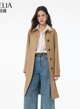歌莉娅春季新品精纺羊毛翻领风衣1E2L6L1Q0