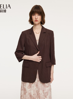 歌莉娅春季新品亚麻直身型西装外套1F2C6M620