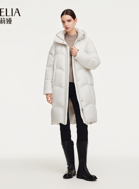 歌莉娅冬季新品茧型中长款连帽鹅绒服1ECL8C430
