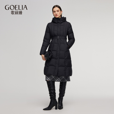 歌莉娅冬季新品长款羽绒鹅绒服（配腰带）1ENC8D190