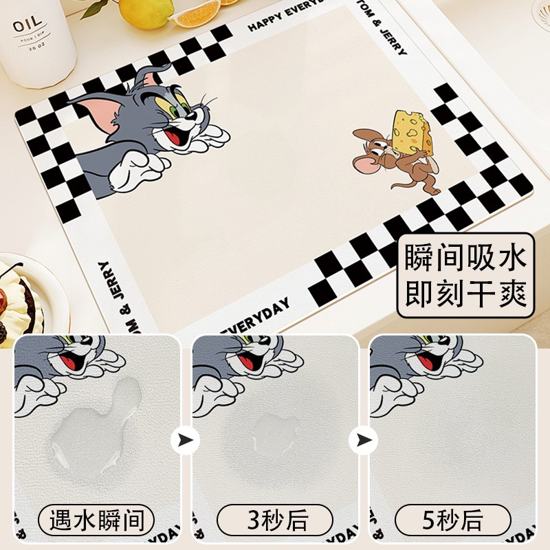 厨房沥水垫硅藻泥吸水垫洗漱台面杯垫餐具碗盘控水垫吧.台隔热餐