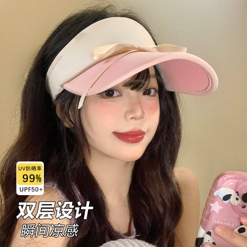 蝴蝶结绑带鸭舌帽女夏新款