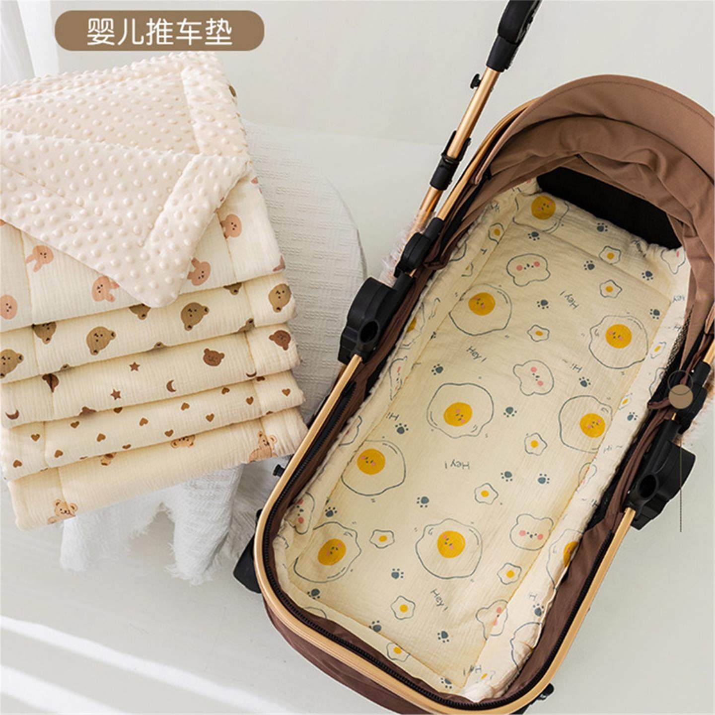 婴儿车垫推车棉垫婴儿秋冬季宝宝坐垫推车专用躺垫保暖靠垫子外出