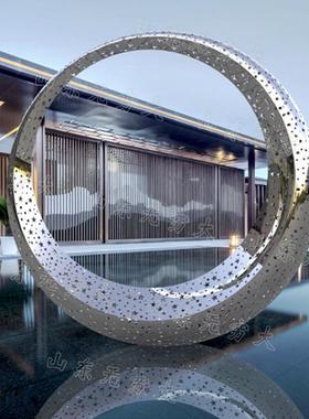 属户外园林水景不锈小品雕塑 抽象景落观金镂空wyt728-0大型钢地