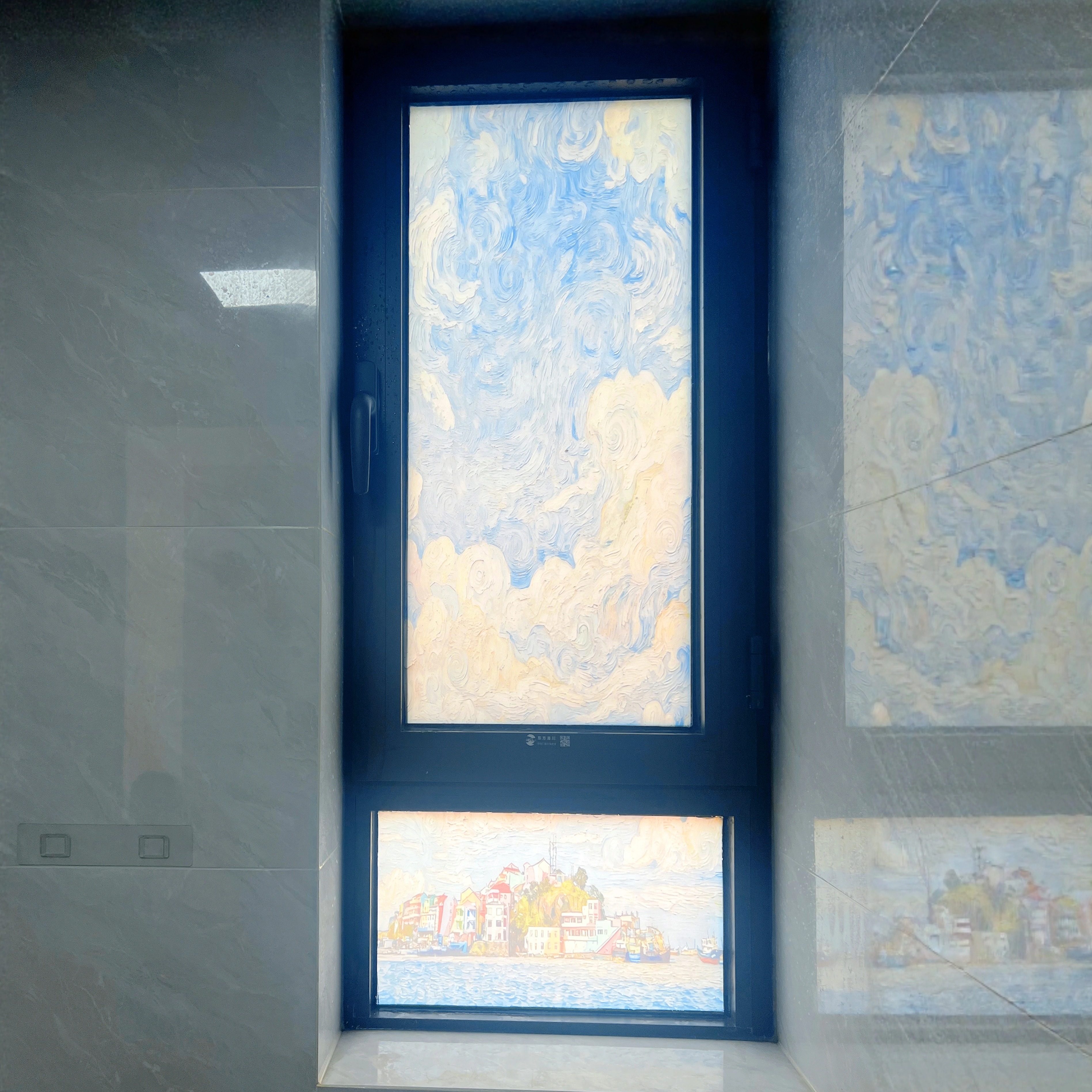 梵高油画风玻璃膜贴纸，免胶防窥