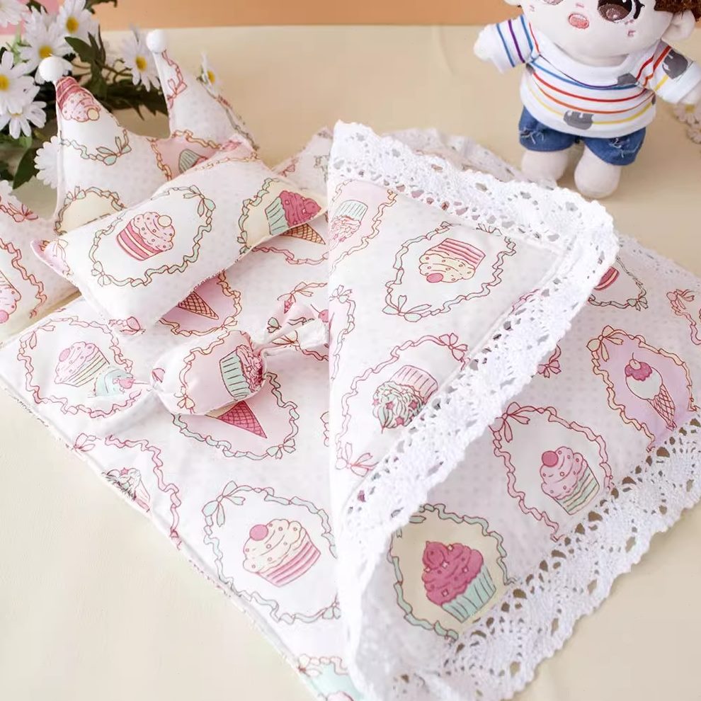 子cm过家家20床上用品盖睡袋枕头套bjd娃15cm装娃娃棉花娃衣垫被