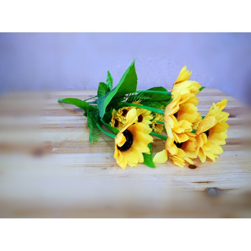 极速特价仿真花套装绢花假花向日葵向日葵葵花客厅餐桌卧室装饰手
