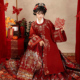 雨瀚黎 张灯结彩 原创明制汉服圆领长袄红色马面裙婚服拜年服女