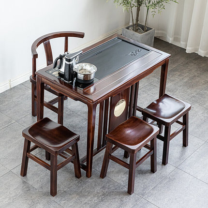 功夫茶桌实木新中式简约现代家用实木茶桌椅组合客厅禅意小茶台