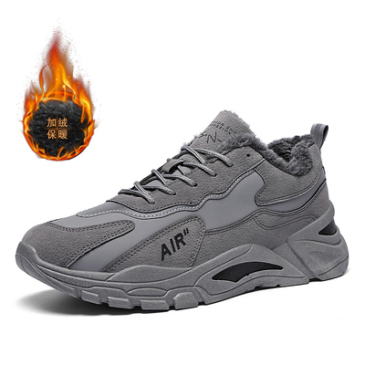 冬天男鞋小码36 37p 38青少年运动鞋男生加绒中小学生休闲鞋35棉