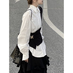 山本耀司单肩不规则腰带女2022新款可调节暗黑女装腰封外搭装饰