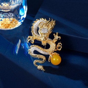中j国风龙形胸花潮女通用西装 2024年新款 外套别针档生肖龙胸针