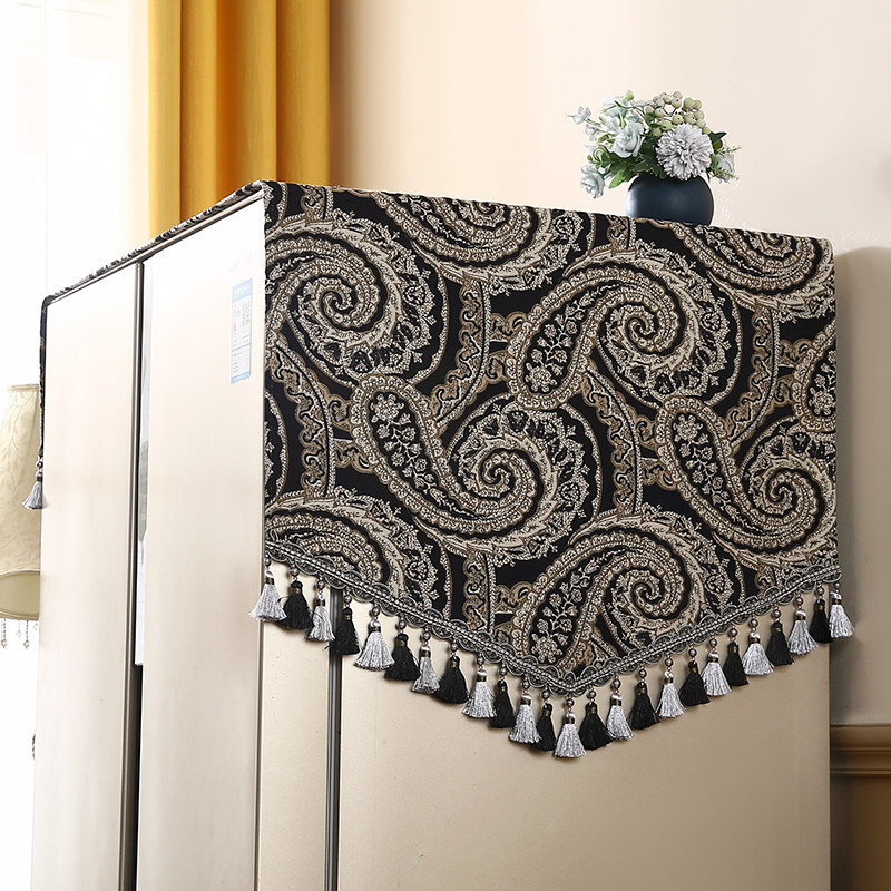 美式轻奢冰箱防尘盖布北欧高档单双开门冰箱顶遮尘布洗衣机盖巾