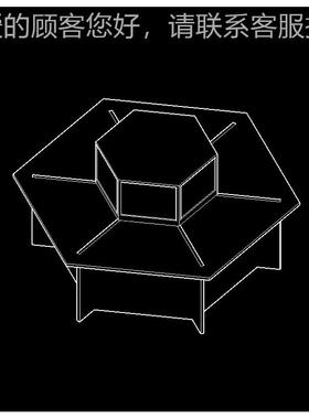 六边形升钢降电脑桌桌97365架木面桌隐藏显示台屏电动升降面六角